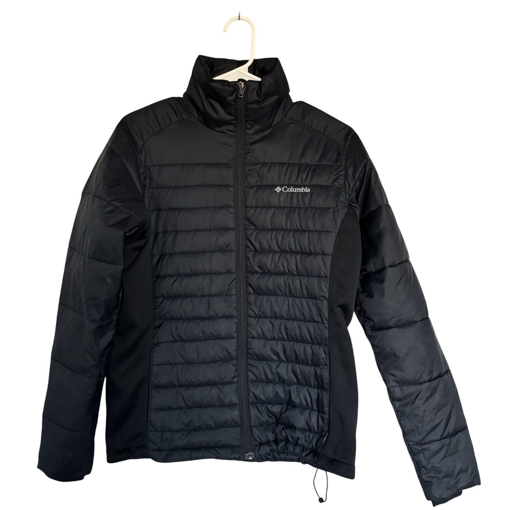 Columbia Mens Small Black Hybrid Puffer Jacket Quilted Full Zip Insulated Coat